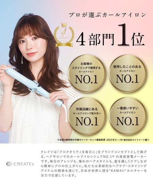 クレイツ マカロンカール 32mm カールヘアアイロン カシス マカロンカール 32mm(カシス)【EC限定カラー】