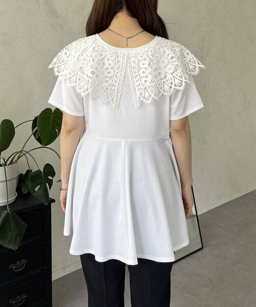 blondy ボリューム ペプラム レース ❤︎ ベア トップス  ブロンディー prose verse tシャツ レース襟ペプラムTシャツ レディース