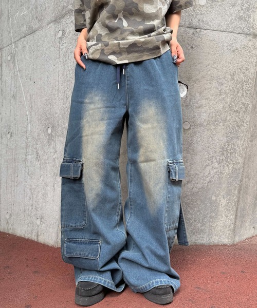 カーゴパンツ メニ―ポケットデニムカーゴパンツ メンズ