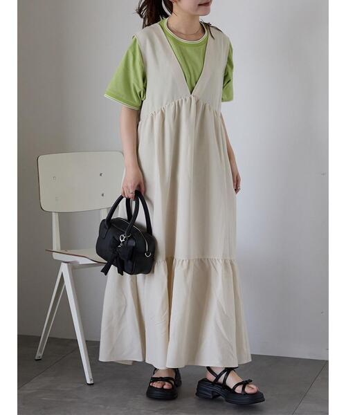 ehka sopo（エヘカソポ） ワンピース Vネックノースリーブワンピース