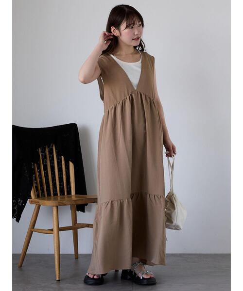 ehka sopo（エヘカソポ） ワンピース Vネックノースリーブワンピース