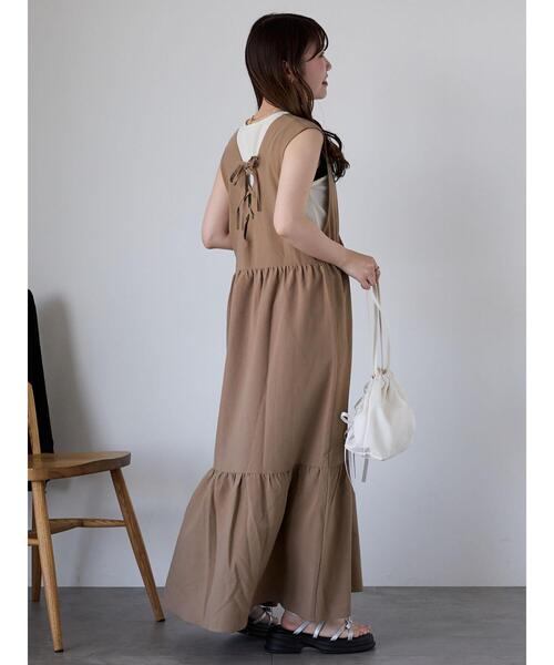 ehka sopo（エヘカソポ） ワンピース Vネックノースリーブワンピース