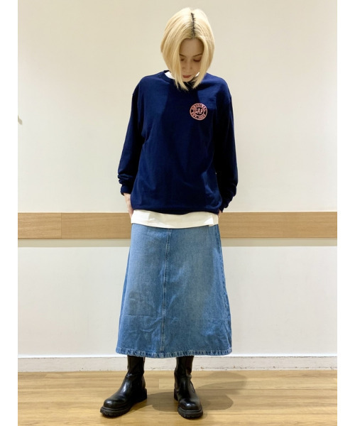 「GAP」 長袖Tシャツ L ネイビー メンズ