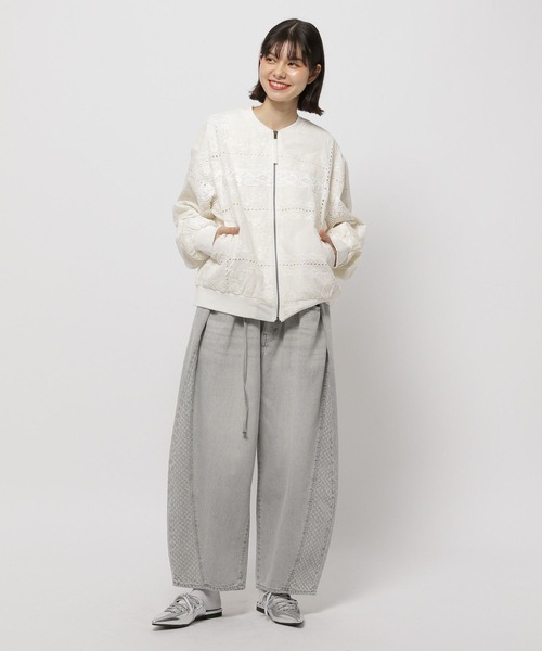 ニコアンド パッチワークボアブルゾン　ホワイト ニコアンド【新品】パッチワークボアブルゾン ホワイト - メルカリ