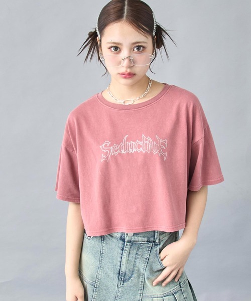 SOLD OUT♡ANAP♡ロゴTシャツ ANAP tシャツ ピグメント ビジューロゴ クロップドTシャツ