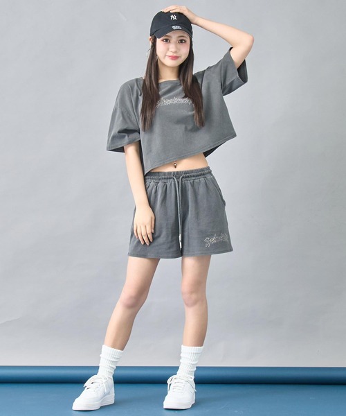 SOLD OUT♡ANAP♡ロゴTシャツ ANAP tシャツ ピグメント ビジューロゴ クロップドTシャツ