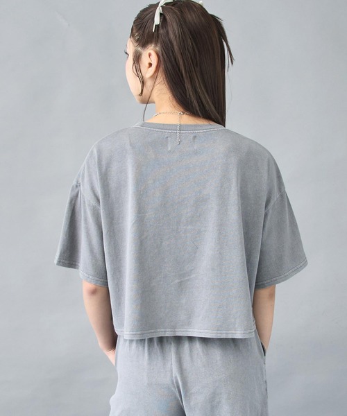 ANAP tシャツ ピグメント ビジューロゴ クロップドTシャツ
