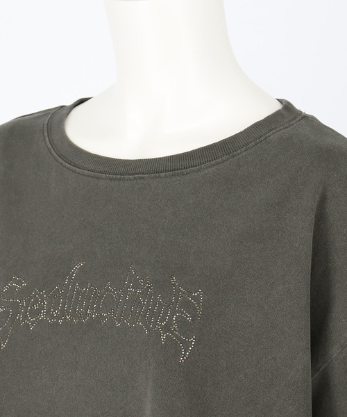 ANAP tシャツ ピグメント ビジューロゴ クロップドTシャツ