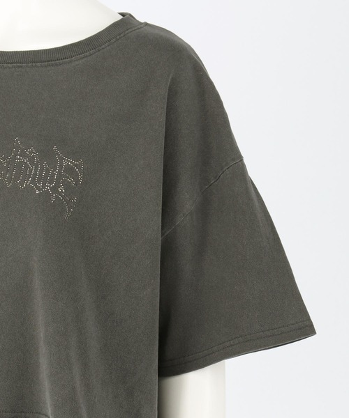 ANAP tシャツ ピグメント ビジューロゴ クロップドTシャツ