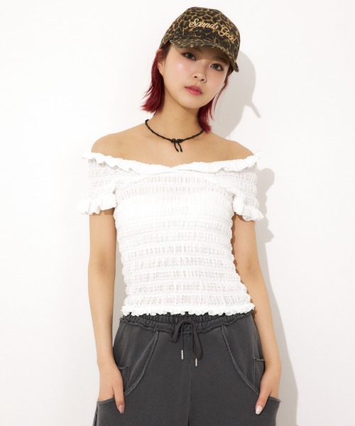 トップス Eaphi RANDOM SHIRRING 2WAY BUSTIER 2WAY SHIRRING BUSTIER TOPS ツーウェイ シャーリング ビスチェ