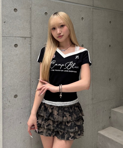Lae スカート カモフラミニティアードスカート : ZOZOTOWN Yahoo!店