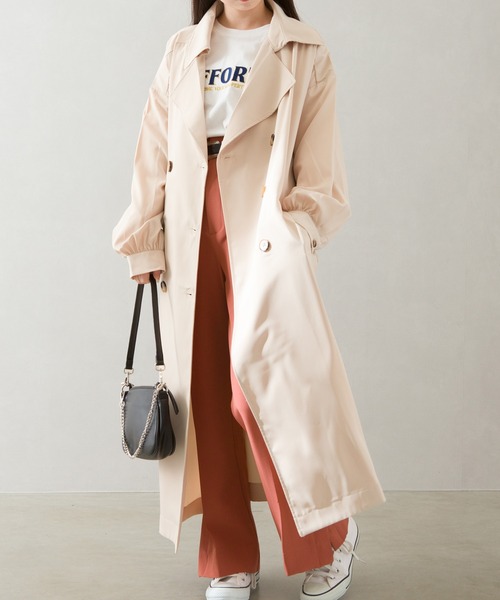 「SpRay」 トレンチコート FREE グレイッシュベージュ レディース_画像5