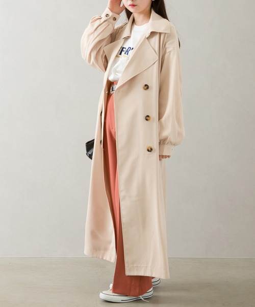 「SpRay」 トレンチコート FREE グレイッシュベージュ レディース_画像6
