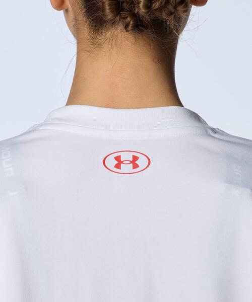 「UNDER ARMOUR」 半袖Tシャツ M ホワイト レディース