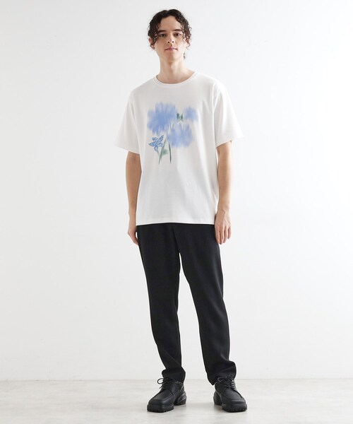 tk.TAKEO KIKUCHI（ティーケータケオキクチ） tシャツ ボカシフラワーT