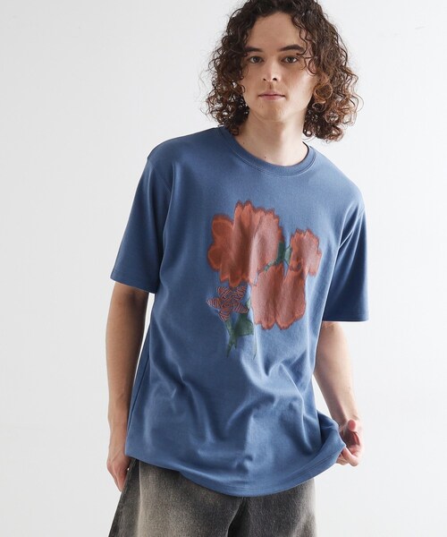 tk.TAKEO KIKUCHI（ティーケータケオキクチ） tシャツ ボカシフラワーT