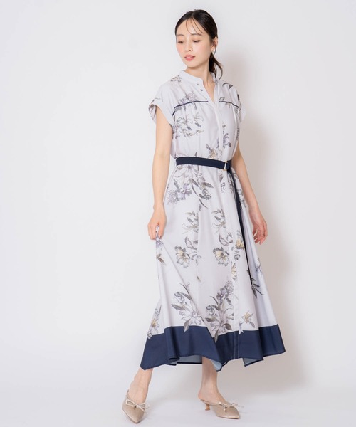 【新品未使用タグ付】NOELA 【15周年】スカーフ柄シャツワンピース （モカ） NOELA（ノエラ） ワンピース 「15周年」スカーフ柄シャツワンピース