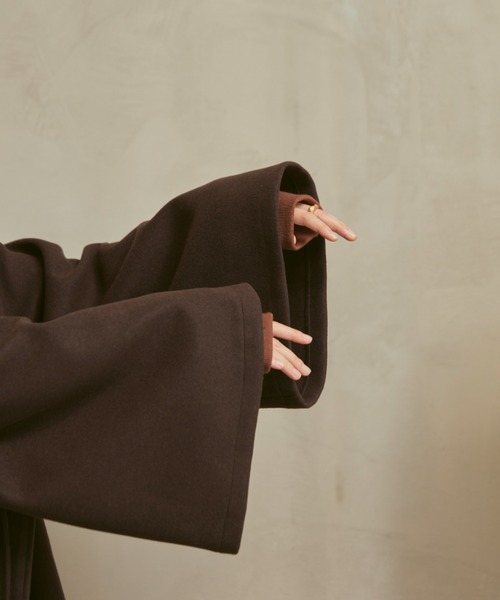 「moi tytto」 ノーカラーコート MEDIUM ブラウン レディース_画像2