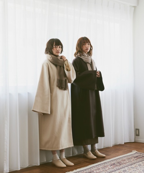 「moi tytto」 ノーカラーコート MEDIUM ブラウン レディース_画像8