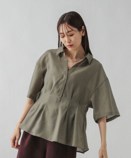 ブラウス シャツ ウエストタック2WAYシャツブルゾン レディース GLOBAL WORK ブラウス シャツ ウエストタックシャツ/587697