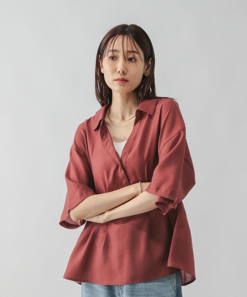 ブラウス シャツ ウエストタックシャツ レディース GLOBAL WORK ブラウス シャツ ウエストタックシャツ/587697
