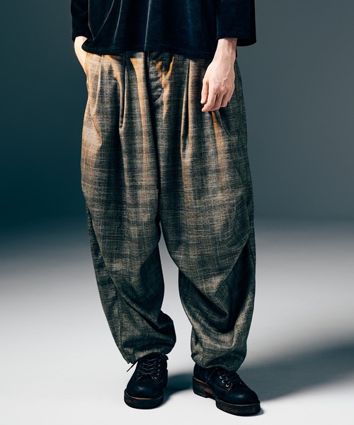 glamb（グラム） パンツ Glen Check Tuck Pants / グレンチェック