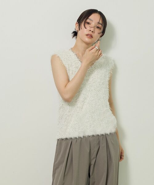 Green Parks（グリーンパークス） ベスト ジレ フェザーヤーンニット
