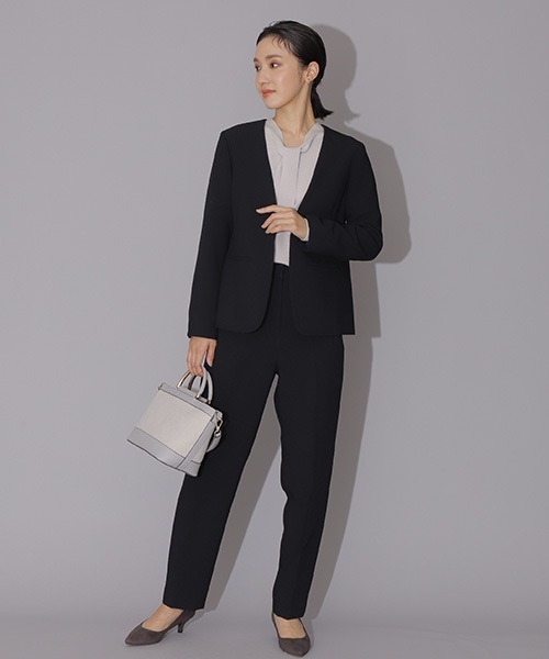 natural beauty basic ノーカラージャケット・パンツセット natural beauty basic ノーカラージャケット・パンツセット