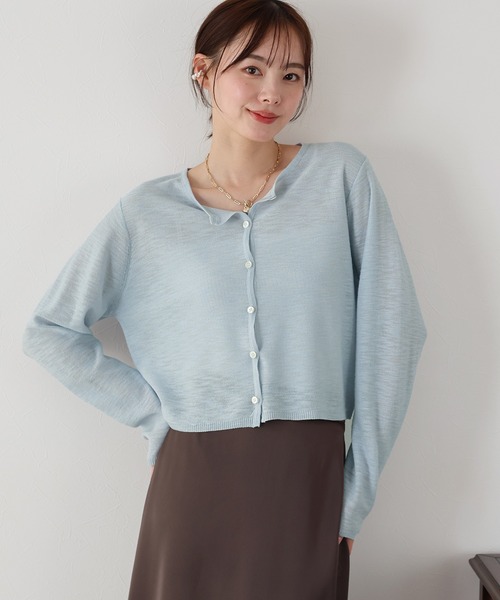 「BLUEEAST」 ニットカーディガン MEDIUM ブルー レディース_画像3