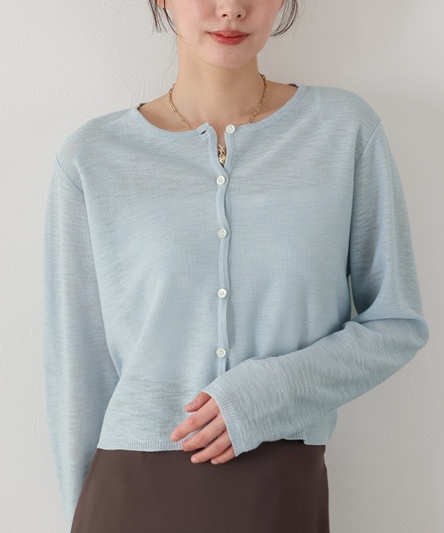「BLUEEAST」 ニットカーディガン MEDIUM ブルー レディース_画像5