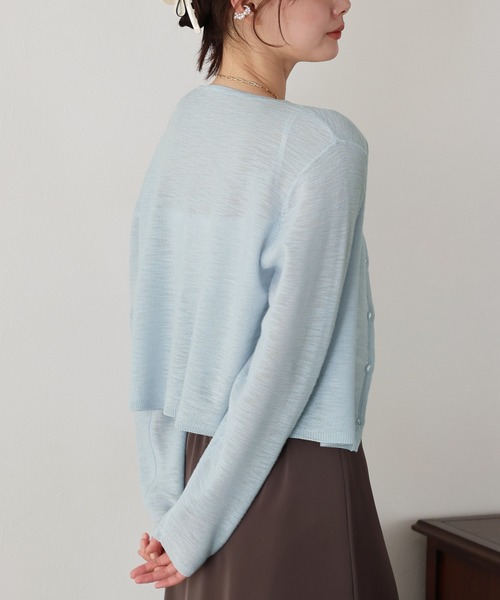 「BLUEEAST」 ニットカーディガン MEDIUM ブルー レディース_画像6