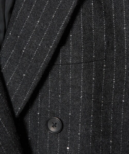 District UNITED ARROWS / テーラードジャケット/46/ポリエステル/BLK/ストライプ/1122-199-6416// UNITED ARROWS（ユナイテッドアローズ） ジャケット テーラード