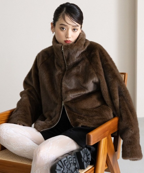 超人気！！RAGEBLUE Wジップスタンドカラーファージャケット RAGEBLUE（レイジブルー） ブルゾン アウター 選べるシルエット/W