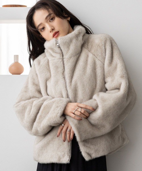 超人気！！RAGEBLUE Wジップスタンドカラーファージャケット RAGEBLUE（レイジブルー） ブルゾン アウター 選べるシルエット/W