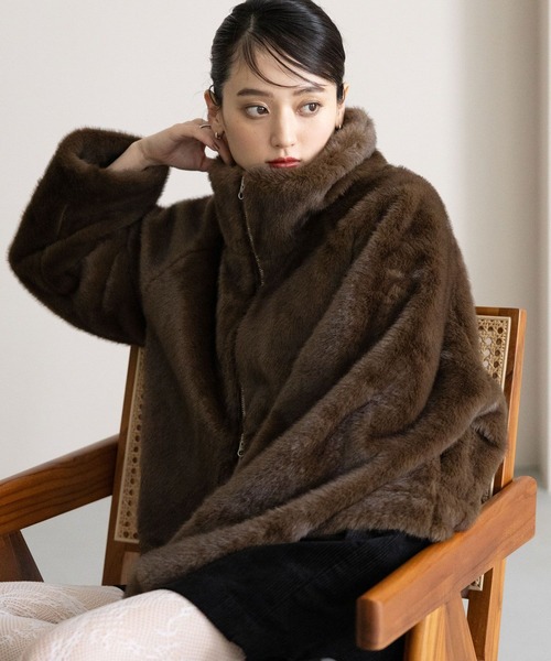 超人気！！RAGEBLUE Wジップスタンドカラーファージャケット RAGEBLUE（レイジブルー） ブルゾン アウター 選べるシルエット/W