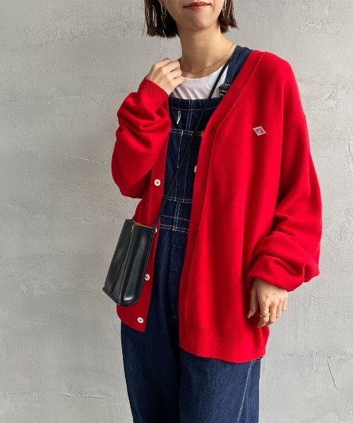 Danton（ダントン） ニットカーディガン 44 レッド レディース