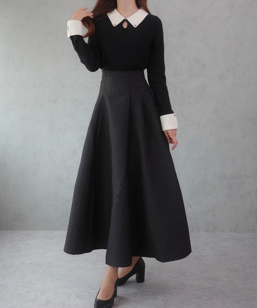 「JUNOAH」 長袖ニット LARGE アイボリー レディース_画像6