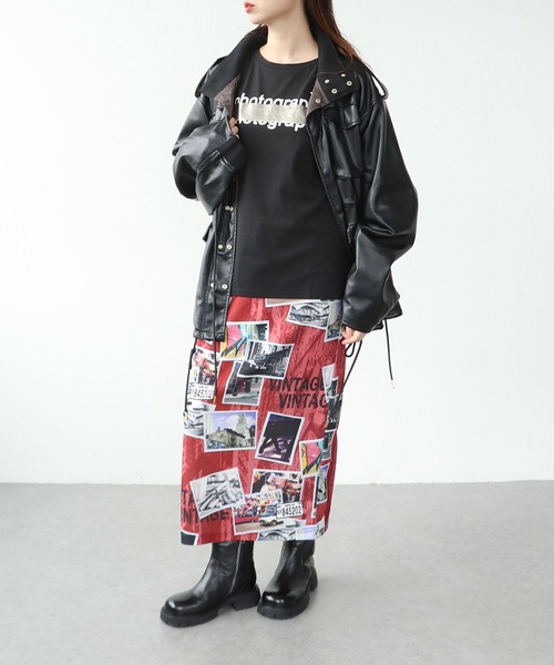 Cepica（セピカ） ロング スカート フォトプリントアイラインスカート