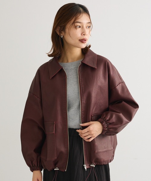 ELENCARE DUE ブルゾン アウター ・ELENCARE 合成皮革ブルゾン