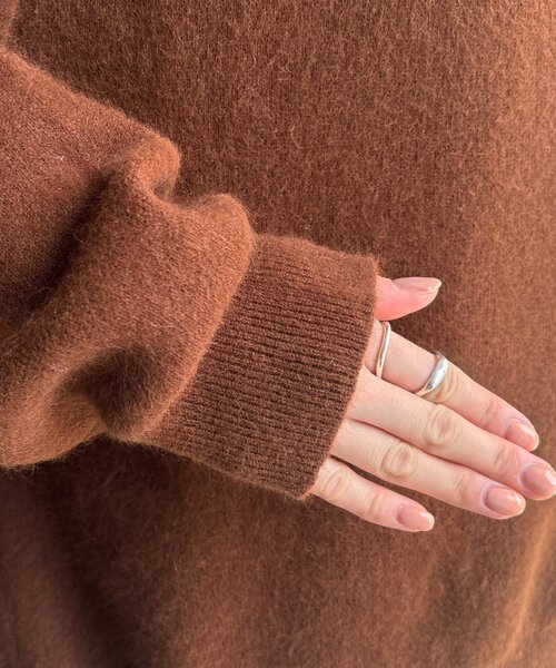 DouDou（ドゥドゥ） ニット セーター ファーウールボートネックプル