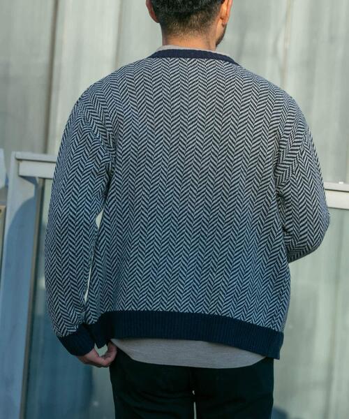 URBAN RESEARCH ROSSO MEN カーディガン 「XLサイズあり」ヘリンボーン