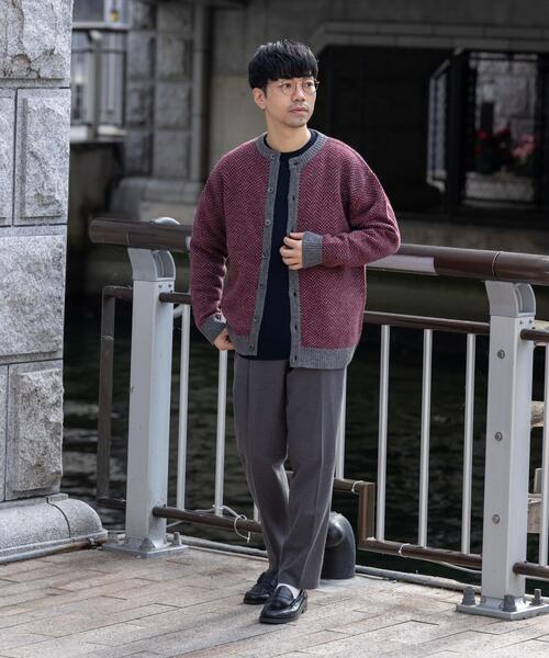 URBAN RESEARCH ROSSO MEN カーディガン 「XLサイズあり」ヘリンボーン