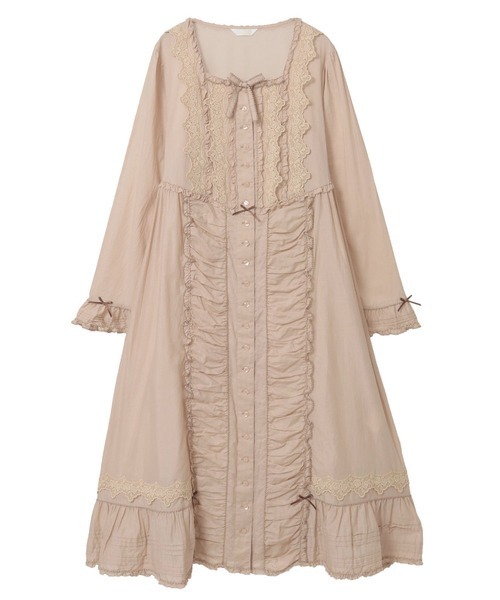 PINK HOUSE（ピンクハウス） ワンピース ケミカルレース使いミディ