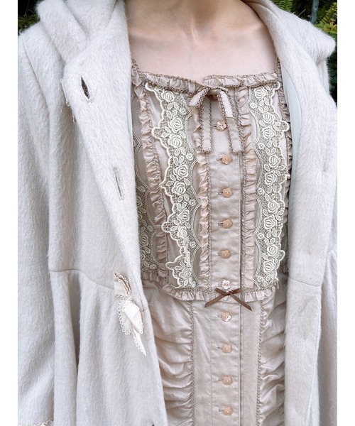 PINK HOUSE（ピンクハウス） ワンピース ケミカルレース使いミディ