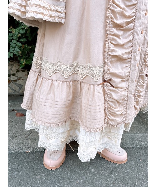 PINK HOUSE（ピンクハウス） ワンピース ケミカルレース使いミディ