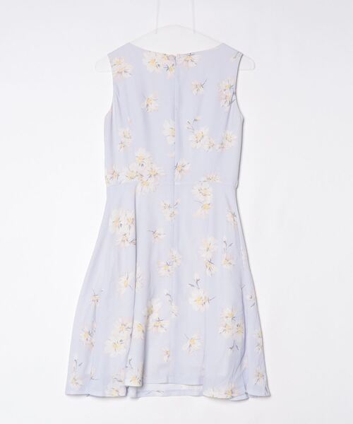 「Debut de Fiore」 花柄ノースリーブワンピース 36 ブルー レディース_画像2