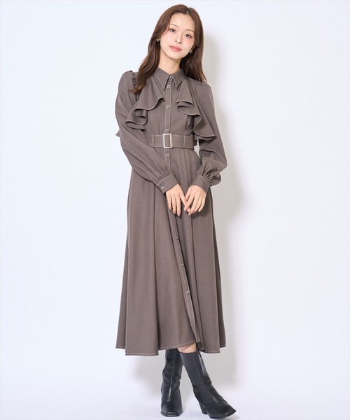 AND COUTURE（アンドクチュール） ワンピース フリルケープシャツ
