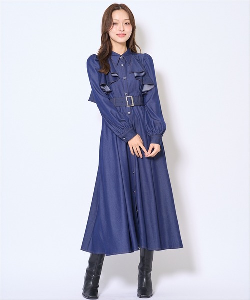 AND COUTURE（アンドクチュール） ワンピース フリルケープシャツ