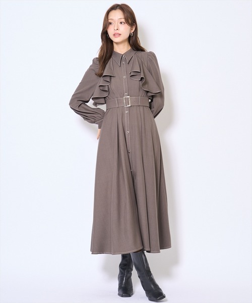 アンドクチュール コラボワンピース AND COUTURE（アンドクチュール） ワンピース フリルケープシャツ