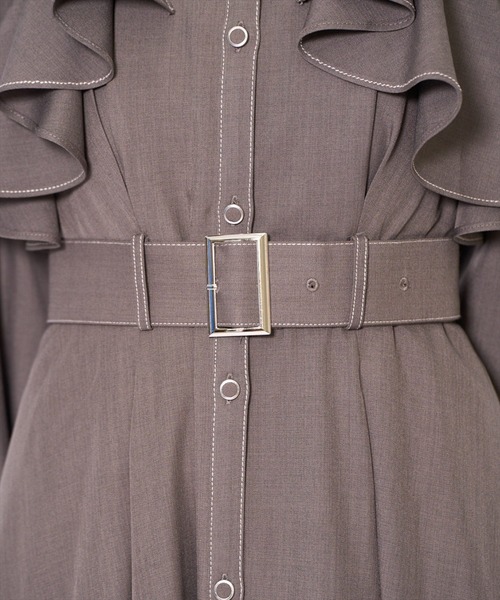 AND COUTURE（アンドクチュール） ワンピース フリルケープシャツ